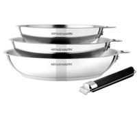 Batterie de cuisine ARTHUR MARTIN 3 poeles poignee amovible