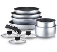 Batterie de cuisine Arthur Martin AM167S 10 pieces - Aluminium - Poignée amovible - Tous feux dont induction