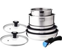 Batterie de cuisine Arthur Martin AM2493 8 pieces - Acier Inoxydable - Poignée amovible - Tous feux dont induction