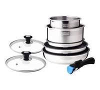 Batterie de cuisine Arthur Martin AM2493 8 pieces Acier ydable Poignée amovible Tous f G