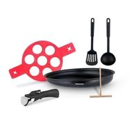 Batterie de cuisine Arthur Martin AM5563 6 pieces - Crepiere 28 cm - Aluminium - Poignée amovible - Tous feux dont induction