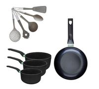 Batterie de cuisine avec 1 poêle 28 cm et 3 casseroles 16/18/20 cm et 5 ustensiles de cuisine Fackelmann Brandao Vario