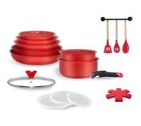 Batterie de cuisine avec manche amovible 18 pièces Rouge AMR94