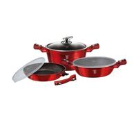 batterie de cuisine avec poignée amovible, Metallic Line Burgundy Edition