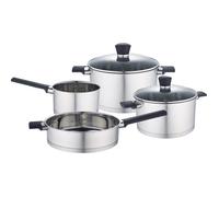 Baumalu Batterie de cuisine – Acier inoxydable – Tous feux dont induction – 6 pièces – Gris