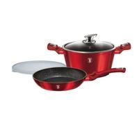 Batterie de cuisine Berlinger Haus Burgundy aluminium rouge/noir 4-pièces