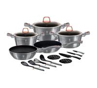 Batterie de cuisine - BERLINGER HAUS - Collection Moonlight - 17 pièces - Aluminium forgé - Antiadhésif