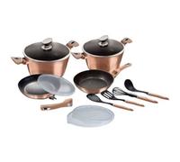 Batterie de cuisine Berlinger Haus Rose Gold en aluminium avec revêtement anti-adhésif - 11 pièces
