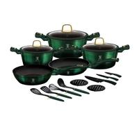 Batterie De Cuisine - Berlingerhaus - Collection Emerald - 17 Pièces - Aluminium Forgé - Anti-Adhésif