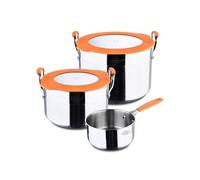 Compact - jeu complet de pots 5 pièces - 2 20 cm de pots avec couvercle - 1 poêle - pour tous les types d'incendie