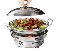Batterie de cuisine de camping - Ensemble de réchaud à alcool portable, ustensiles de casserole à couvercle réglable, kit de repas de randonnée en acier inoxydable, équipement d'ébullition compact