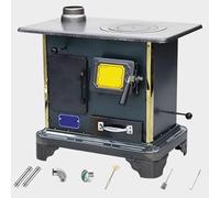 Batterie de cuisine de camping, four multi-combustibles en acier carbone avec cheminée de 200 cm, grande capacité pour une utilisation en extérieur