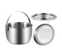 Batterie de cuisine de camping - Grand bol en acier inoxydable haute performance avec couvercle sécurisé et poignée pour une cuisine polyvalente | Casserole de voyage pour pique-nique, barbecue, repas