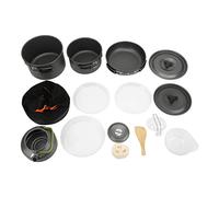 Batterie de cuisine de Camping, Kit de désordre de Camping en plein air Portable avec poignée pliante, adapté pour 4 à 5 personnes, sac à dos pique-nique