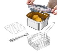 Batterie de cuisine de camping | Marmite carrée de camping de 2500 ml | Kit de cuisine multifonction de randonnée | Marmite carrée pour la randonnée, casserole de camping multifonction avec kit de