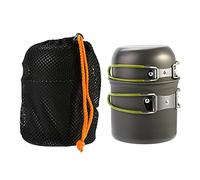 Batterie de cuisine de camping Mess Kit pour la randonnée Antiadhésif léger Sac à dos Ensemble de cuisine Accessoires de camping Équipement Portable Réchaud de camping Sac à dos Ensemble de casseroles