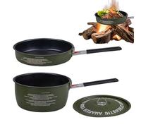 Batterie de cuisine de camping - Poêles de camping pour cuisiner - Rôtissage, rôtir, extérieur, outils compacts pour la survie, la randonnée, la chasse, le camping-car, les excursions à la plage, les