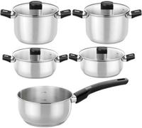 Batterie de cuisine deelite monix m240002/ Casserole ø14cm/ Casseroles ø20 - 24cm/ Casseroles ø20 - 24cm/ Acier inoxydable/ Convient pour l'induction