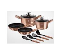 Batterie De Cuisine Effet Pierre 10 Pcs Or Rose