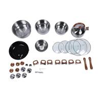 Batterie de cuisine en acier inoxydable de qualité supérieure, casseroles, poêles, ensemble multifonctionnel avec bouilloire pour la cuisine à domicile, acier inoxydable, verre,