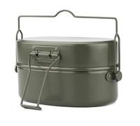 Batterie de cuisine en aluminium pour le camping avec cuiseur vapeur et poêle, parfait pour les repas en plein air (vert)