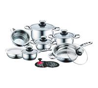 Batterie de cuisine en inox 18/10 AURICH - CS - Carl Schmidt Sohn - 16 pièces - Gris - Tous feux dont induction