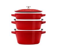 Batterie de Cuisine Ensemble 3 Pièces Staub Fonte 40508-387-0 Rouge