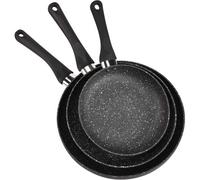 Essentielb - Batterie De Cuisine 3 Poeles Pietra Black