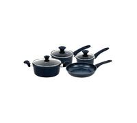 Herzberg Batterie de Cuisine 7 Pièces Antiadhésive HG04685, Bleu | revêtement antiadhésif, rétention de chaleur, poignées ergonomiques, facile à nettoyer, tous feux