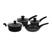 Batterie de cuisine forgée revêtement en marbre Noir 7 pièces Herzberg HG04654-BLK Herzberg