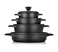 Briebe Batterie de cuisine MGK-17S 8 pièces induction aluminium fonte Noir