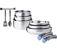 Batterie de cuisine induction - Arthur Martin - AM2238 - Acier inoxydable - 10 pieces - Poignée amovible - Tous feux dont induction