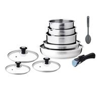 Batterie de cuisine induction - Arthur Martin - AM4485 - Acier inoxydable - 10 pièces - Poignée amovible - Tous feux dont induction