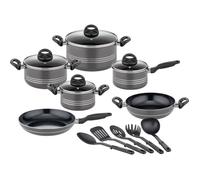 Batterie de cuisine - Induction - GSW - MILANO GREY - 15 pièces - Aluminium massif - Gris