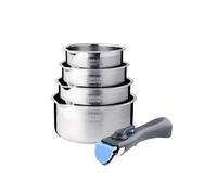 Arthur Martin Batterie de cuisine inox AM7457 – 5 pièces avec manche amovible