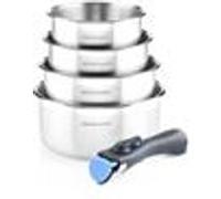 Arthur Martin - Batterie de cuisine inox 5 pcs - AM7457 AVEC MANCHE AMOVIBLE