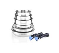 Arthur Martin Batterie de cuisine AM5538 — Acier inox, poignée amovible, tous feux dont induction