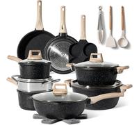 Just Perfecto Batterie de cuisine 21 pièces antiadhésive en granit Noir