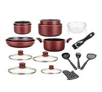 Batterie de cuisine - lot de casserole induction - set casserole et poele tous feux - set de cuisine de 17 éléments « spécial cuisson » avec casseroles et poêles revêtement marbre et poignée amovible