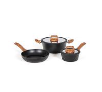 LIVOO Batterie de cuisine MEP147 Induction Alu antiadh. 5 pièces, cass. Ø16, poêl. Ø24, faitout Ø24