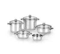 Batterie de cuisine - MONIX - Optima 2 - Acier inoxydable - 5 pièces - Compatible induction