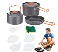 Batterie de cuisine portable pour la randonnée : batterie de cuisine antiadhésive légère avec poignée pliable pour un rangement peu encombrant et une organisation sans effort en plein air