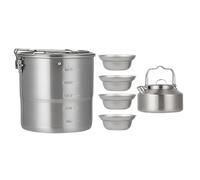 Batterie de cuisine pour camping, feu de camp, équipement de survie léger, équipement d'extérieur portable pour famille, pelouse, randonnée, adultes, voyage, pique-nique, randonnée, acier inoxydable