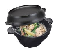 Batterie De Cuisine Pour Four Hollandais - Construction Robuste En Fonte Ronde, Système De Distribution Uniforme De La Chaleur, Doubles Poignées | Solution De Cuisson Polyvalente Compatible Avec Les P