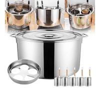 Batterie de cuisine pour pâtes - 5 trous | Cuiseur à spaghettis, cuiseur vapeur pour nouilles, passoire pour ragoût épicé | Multifonction dans une seule casserole | Couvercle tout en acier, robuste