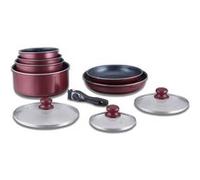 Batterie de cuisine revêtement pierre avec manche amovible 10 pieces bordeaux Herzberg HG5000-BR G