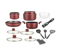 Batterie de cuisine revêtement pierre avec manche amovible 17 pièces bordeaux Herzberg HG8055-BR Herzberg