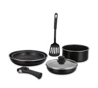 Batterie de cuisine revêtement pierre avec manche amovible 7 pièces noir Herzberg HG8090-7-BK Herzberg