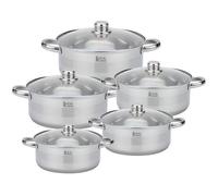 Batterie de cuisine - Royal Swiss - 10 pièces - Inox - Compatible tous feux - Gris