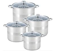 Batterie de cuisine - ROYAL SWISS - 8 pièces - Acier inoxydable - Tous feux (induction) - Lavable en lave-vaisselle